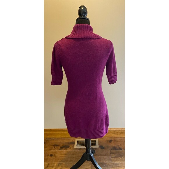 Takeout Sweater Cardigan Jacket Buckle Close Size Medium Purple Pink Magenta - Picture 5 of 9